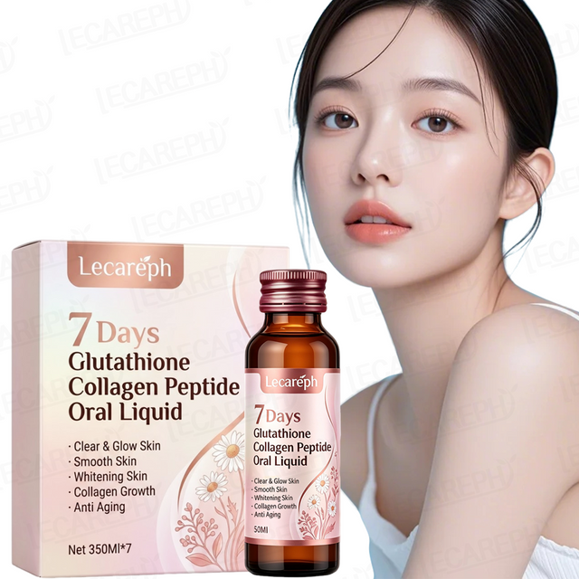 Pink Glutathione Peptide Oral Liquid 7 Days Skin Lightening & Glowing Glutathione Collagen Drink